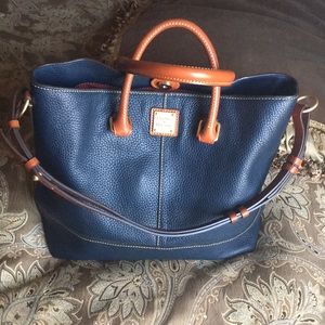 ‘Dooney & Bourke’ Authentic Navy Leather Satchel